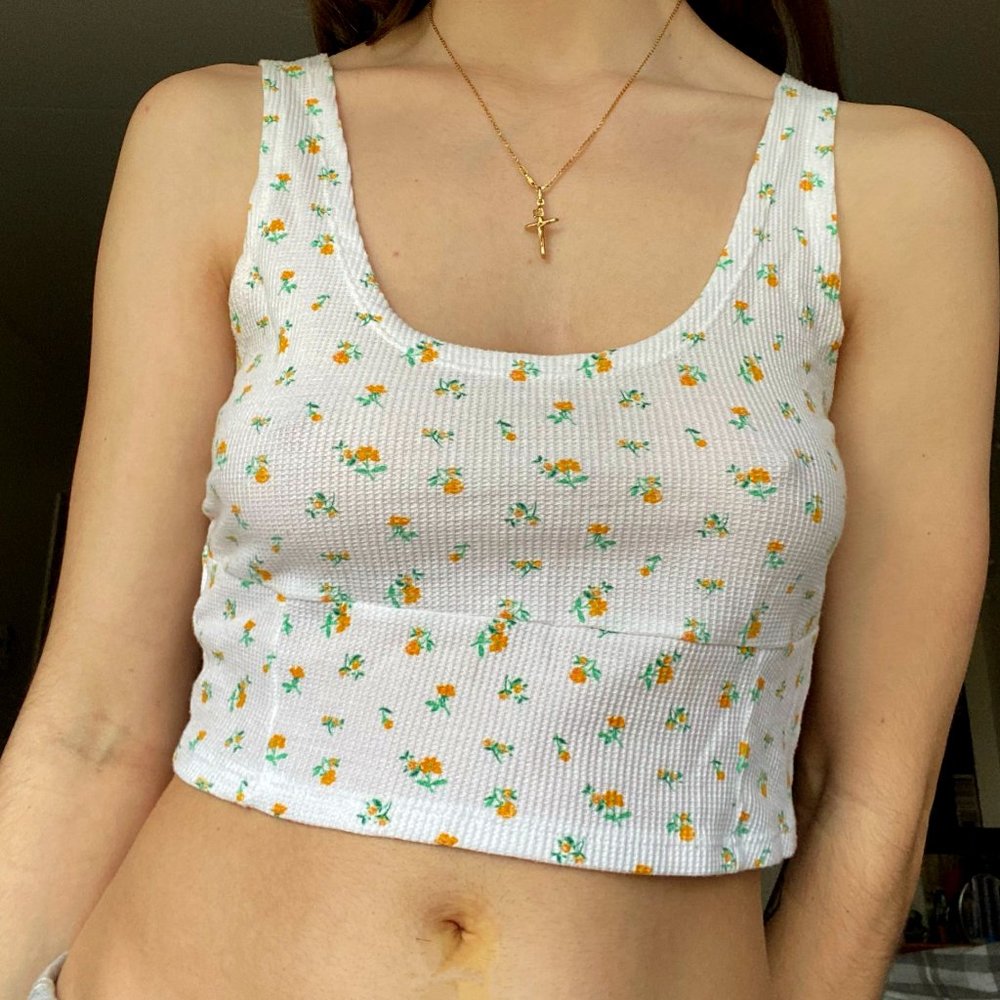 PacSun Floral Tank Crop Top